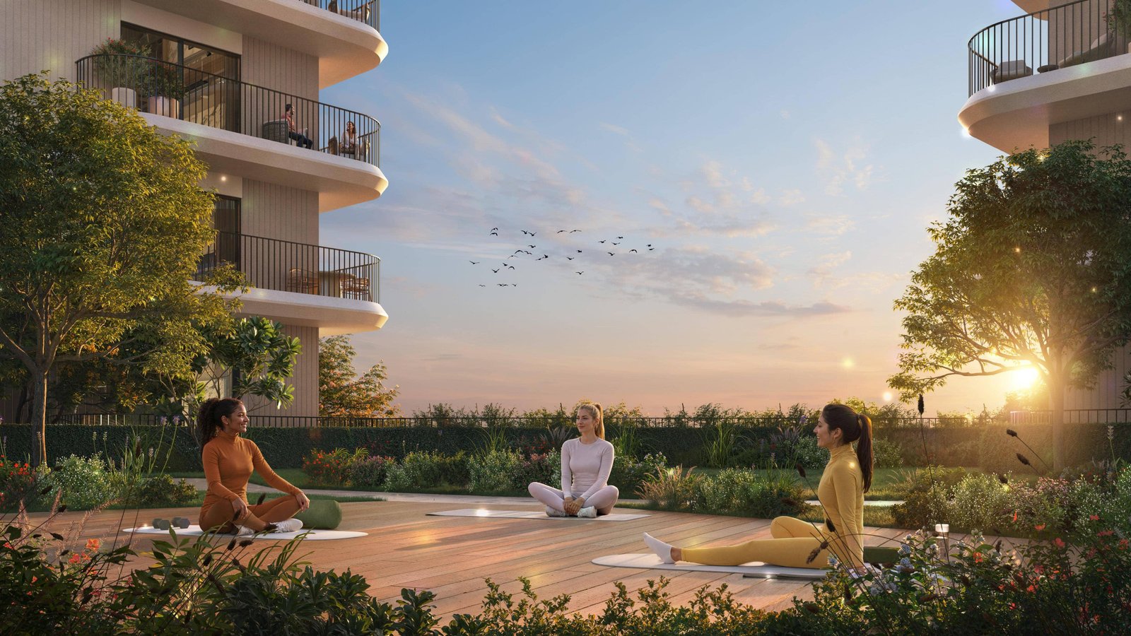 Parkside building elevation at Yas Park Place Yas Island Abu Dhabi UAE